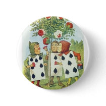 Alice in Wonderland: Cards Painting Roses Red 2 buttons