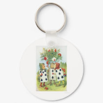 Alice in Wonderland: Cards Painting Roses Red 2 keychains