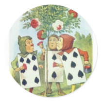 Alice in Wonderland: Cards Painting Roses Red 2 stickers by jerseyskimmilk Alice in Wonderland: Cards Painting Roses Red 2 stickers