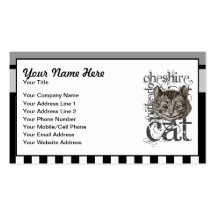Alice In Wonderland Cheshire Cat Grunge Business Card Template