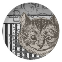 Alice In Wonderland Cheshire Cat Grunge Dinner Plates