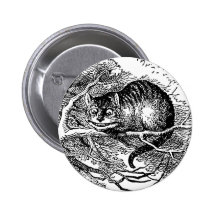 Alice in Wonderland; Cheshire Cat with Alice Pinback Button