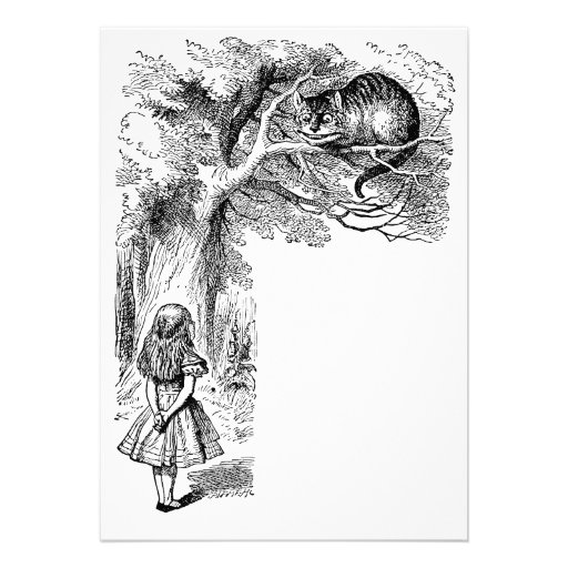 Alice in Wonderland; Cheshire Cat with Alice Personalized Announcement