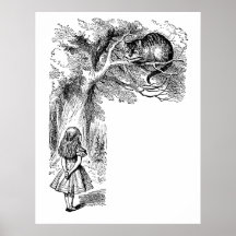 Alice in Wonderland; Cheshire Cat with Alice Print