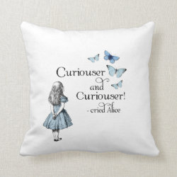Alice in Wonderland Curiouser Butterflies Pillow
