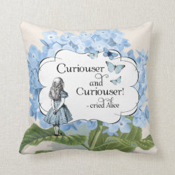 Alice in Wonderland Curiouser Hydrangea Pillow