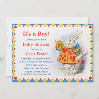 Alice in Wonderland Custom Baby Shower Invites