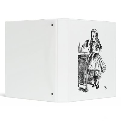 alice in wonderland drink me large canvas 3 ring binder by jerseyskimmilk
