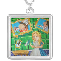 Alice in wonderland, drink me. Mad hatter necklaces