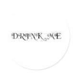 Alice in Wonderland: Drink Me Round Stickers