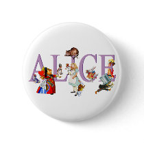 ALICE IN WONDERLAND & FRIENDS PINBACK BUTTONS
