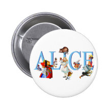 ALICE IN WONDERLAND & FRIENDS PINBACK BUTTON