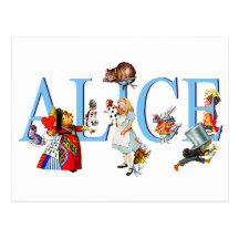 ALICE IN WONDERLAND & FRIENDS POST CARD