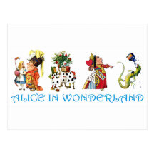 ALICE IN WONDERLAND & FRIENDS POSTCARD