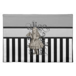Alice In Wonderland Grunge (Black & White) Place Mats