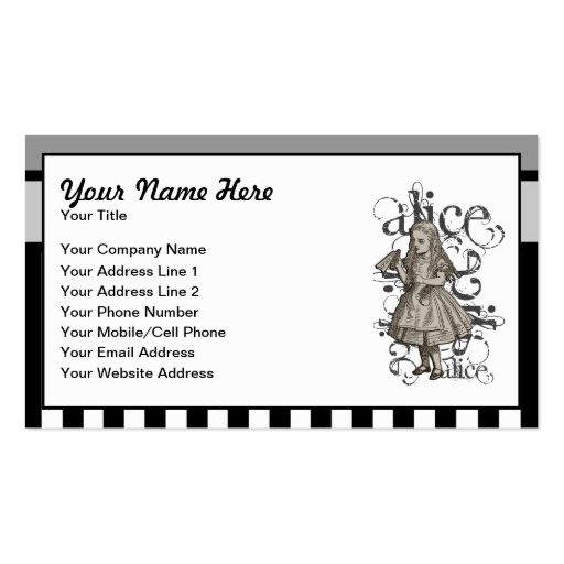 Alice In Wonderland Grunge Business Card Template