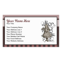 Alice In Wonderland Grunge (Pink) Business Card Template