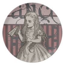 Alice In Wonderland Grunge (Pink) Plates