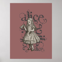 Alice In Wonderland Grunge (Pink) Print