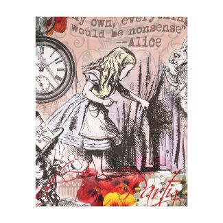 Alice in Wonderland Hatter and Rabbit Canvas Print