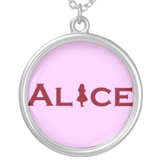Alice in Wonderland in Red Burgundy necklace