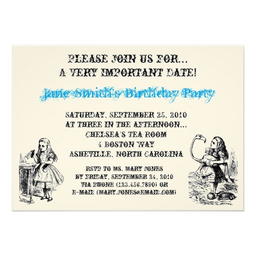 Alice in Wonderland Invitation