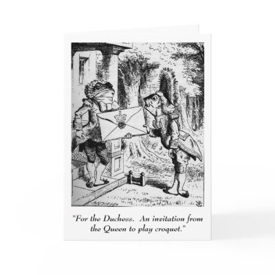Alice in Wonderland invitation Greeting Card by Segnbora