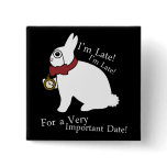 Alice in Wonderland Late Rabbit Button