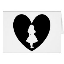 Alice in Wonderland Love In Black & White Greeting Cards
