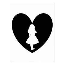 Alice in Wonderland Love In Black & White Post Cards