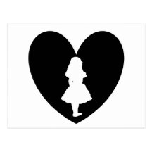 Alice in Wonderland Love In Black & White Post Cards