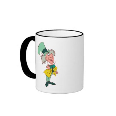Alice in Wonderland Mad Hatter standing talking mugs