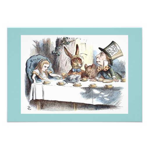Alice in Wonderland Mad Hatter Tea Party Custom Announcement