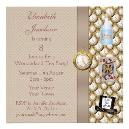 Alice in Wonderland Mad Hatter Tea Party Invites