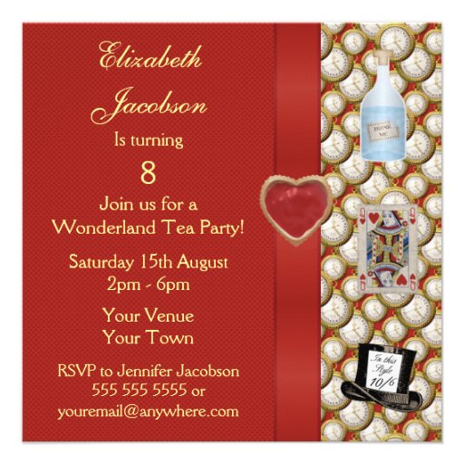 Alice in Wonderland Mad Hatter Tea Party Invites