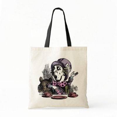 Alice in Wonderland Mad Hatter Tote Bag by gidget26