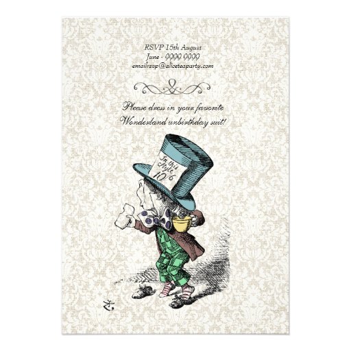 Alice in Wonderland Mad Hatters Tea Party Birthday Invites