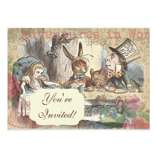 Alice in Wonderland Mad Tea Party Personalized Invitations