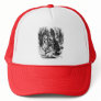 Alice in Wonderland Meets Red Queen Chess Piece Trucker Hat