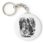 Alice in Wonderland Meets Red Queen Chess Piece Keychain