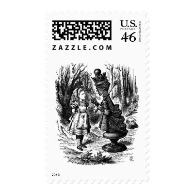 Alice in Wonderland Meets Red Queen Postage