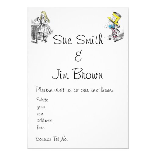 Alice in Wonderland New Home Announcement Card