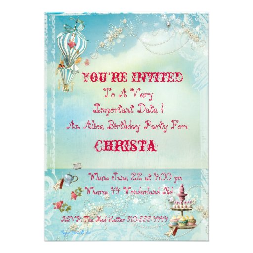Alice In Wonderland Party Invitations