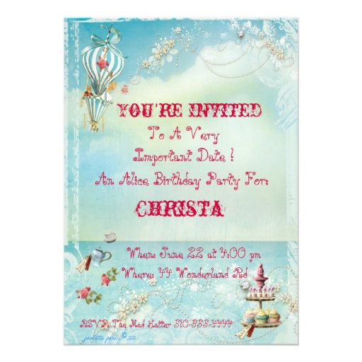 Alice In Wonderland Party Invitations