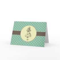 Alice in Wonderland Polka Dots Greeting Card