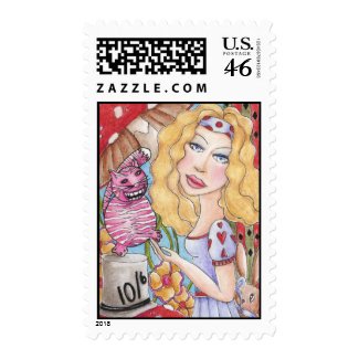 Alice In Wonderland Postage Stamp stamp