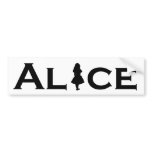 Alice in Wonderland Purple Black Bumper Stickers