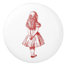 Alice in Wonderland Red Knob Ceramic Knob