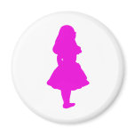 Alice In Wonderland Salmon Fuschia Pink Refrigerator Magnets