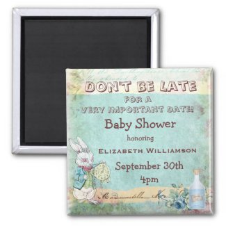 Alice in Wonderland Save The Date Baby Shower Magnets